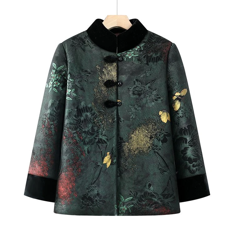 中老年秋冬加绒外套女2024新款洋气妈妈装冬装老人衣服奶奶上衣服