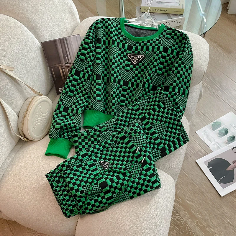 2023女秋新款时尚洋气休闲运动卫衣套装洋气炸街减龄阔腿裤两件套