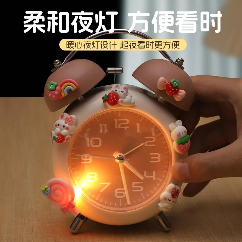 新款闹钟学习钟女孩新款高颜值儿童起床学生2024闹钟可爱专用