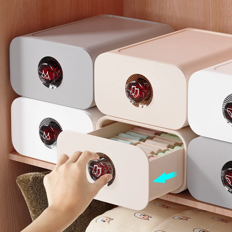 内衣内裤收纳盒家用衣柜袜子贴身衣物抽屉式分隔整理盒三合一好物