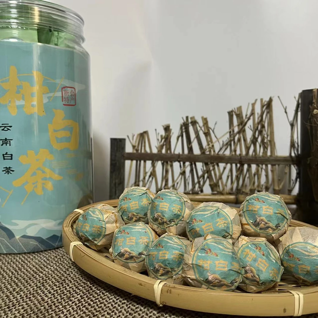 2019年东甲圈枝生晒柑白茶配8年云南白茶 梅子香 药香