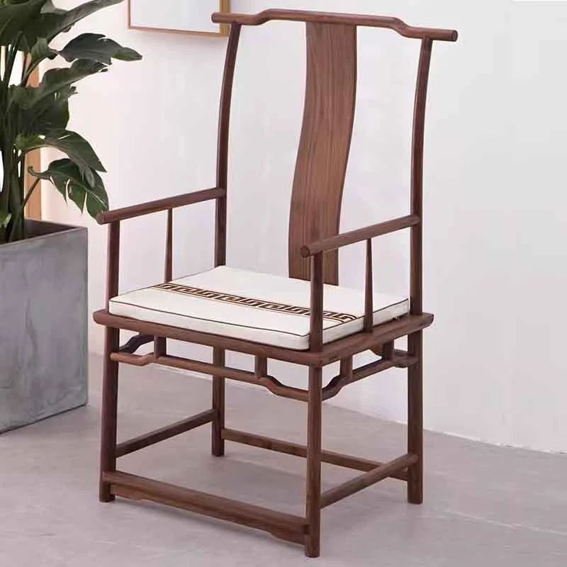 实木圈椅新中式茶椅现代家用办公室酒店主人椅餐椅靠背椅榆木椅子