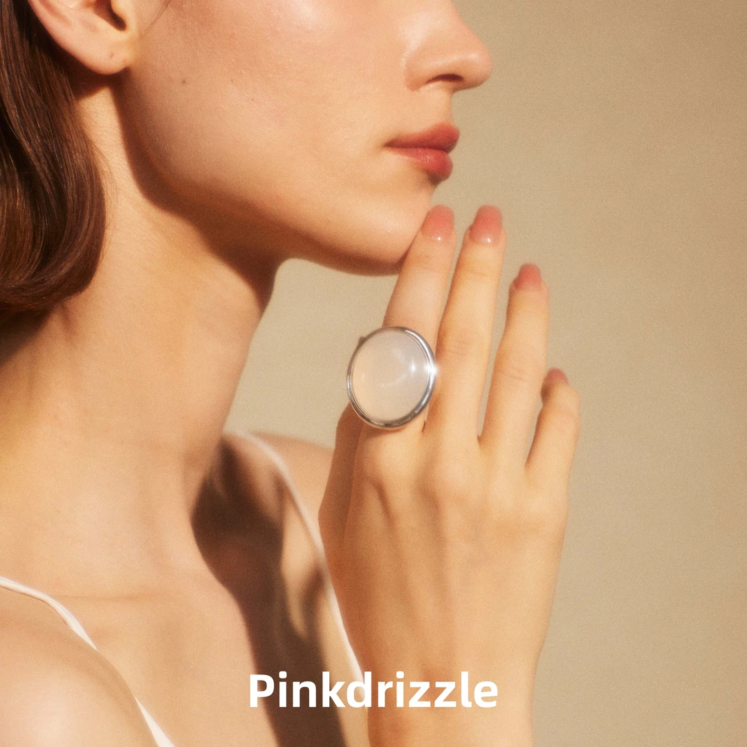 Pinkdrizzle 铜合金戒指 【午梦千山】冰如鉴银色戒指