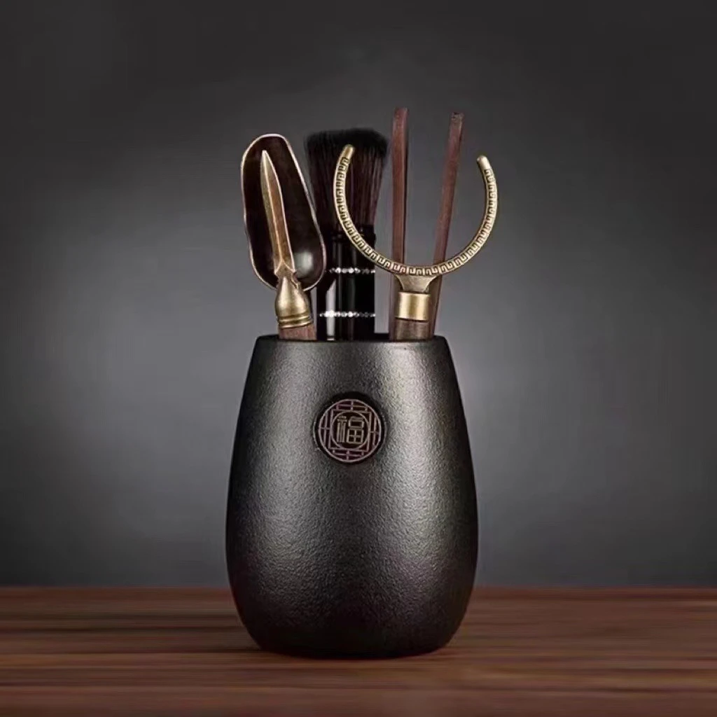 茶道六君子手工高档家用简约陶瓷中式日式竹制轻奢