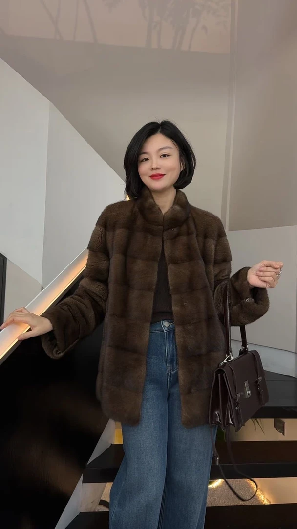 【TANTAN】百搭时尚简约显瘦女士秋刀皮草外套#132