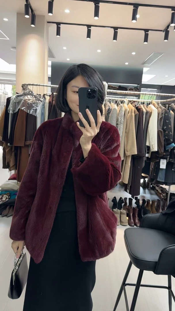 【TANTAN】百搭显瘦女士宽松冬季水貂外套#56