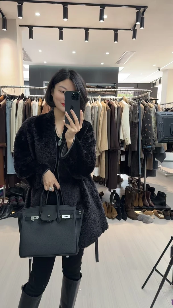 【TANTAN】气质时尚秋冬女士皮毛一体外套#44