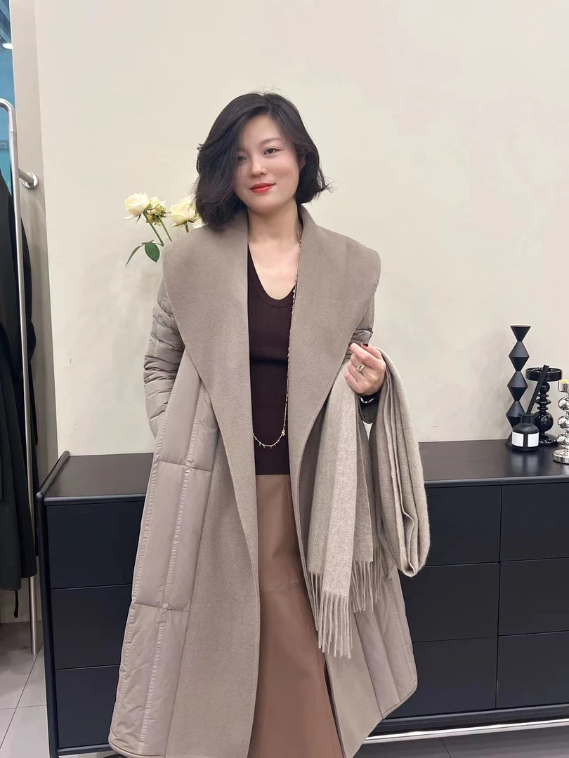 谭谭家-2023新品气质女士秋冬韩版百搭时尚白鹅服-434