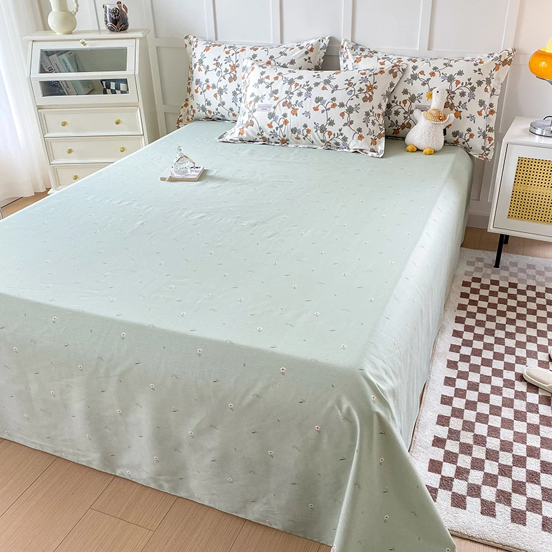 100%全棉斜纹小清新纯棉单床单件单双人床学生宿舍