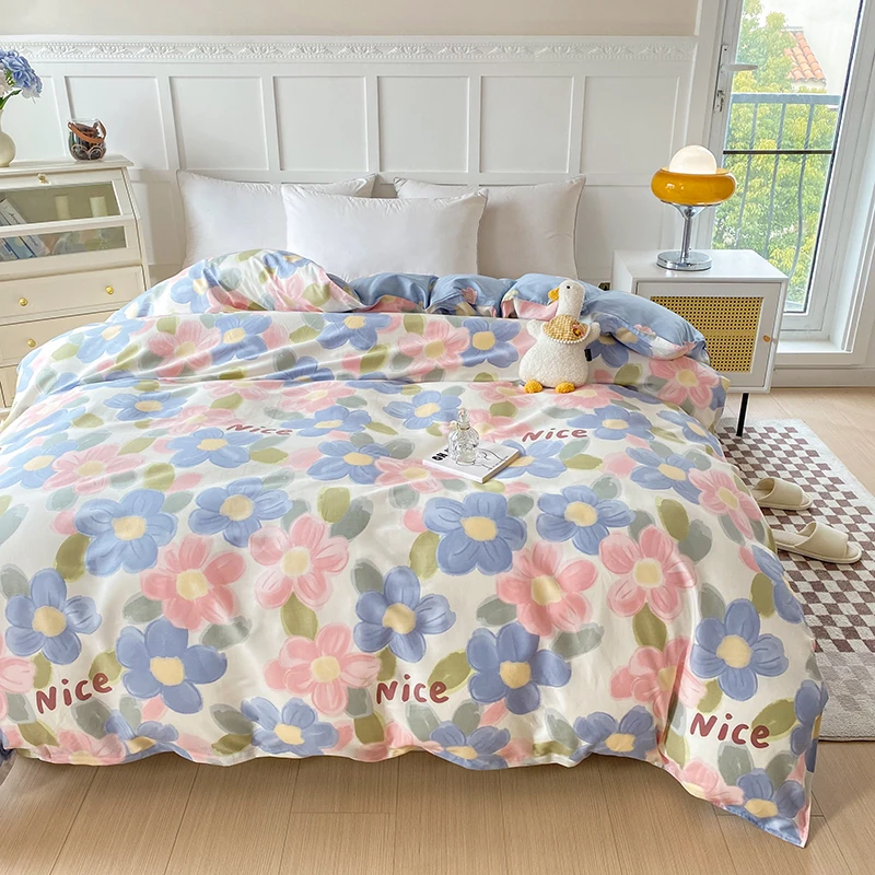 2025新款100%全棉斜纹（单被套）小清新学生宿舍床上用品亲肤棉被罩