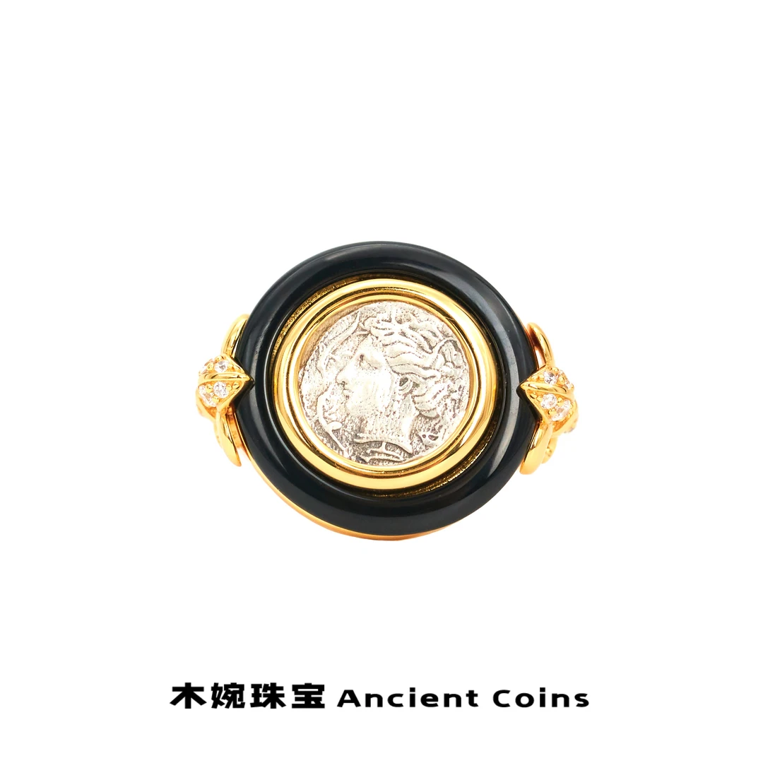 吊坠925银 【水泽仙女】水泽仙女中古手工轻奢ins复古风币俩件套