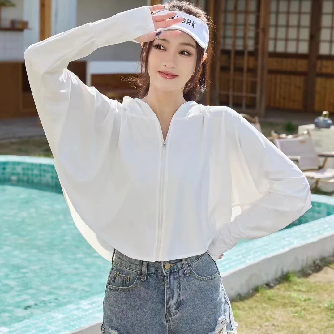 防晒衣女款长袖户外骑车2004夏季冰丝透气薄款百搭连帽遮阳宽松