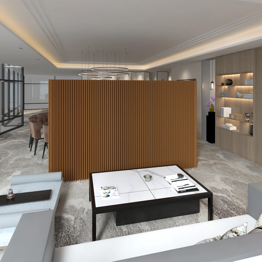 （棕色墙）可折叠展厅活动屏风隔断办公室时尚简约设计专业艺术空间