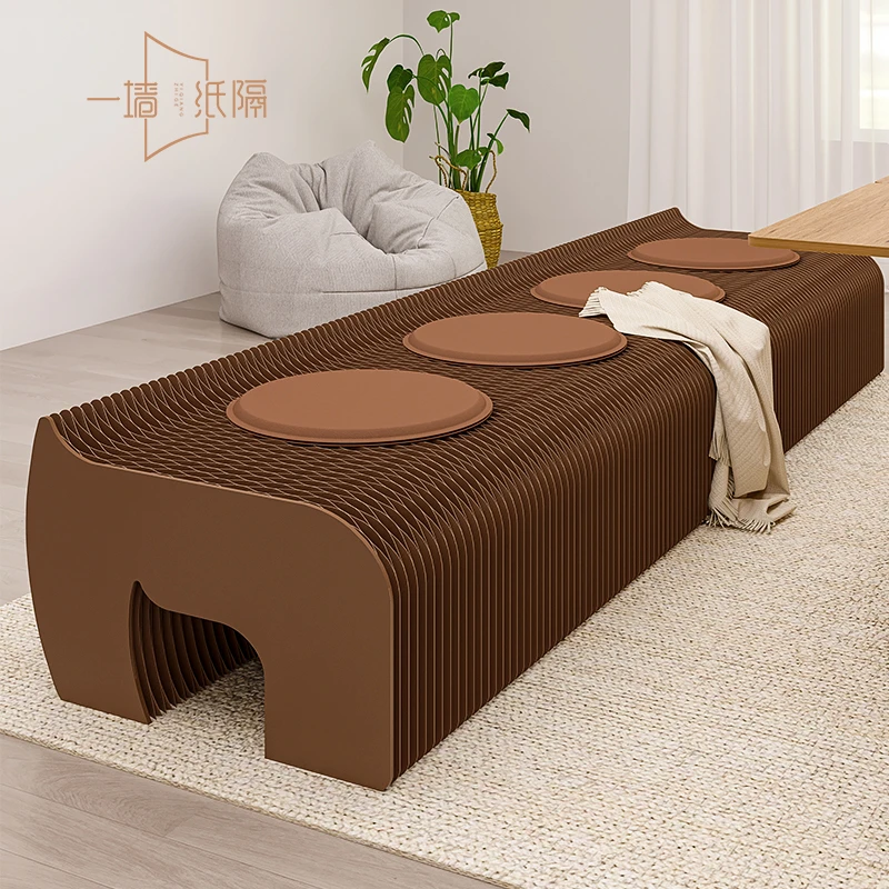 风琴纸墙客厅折叠长凳卧室床边凳入户换鞋矮凳便携纸凳