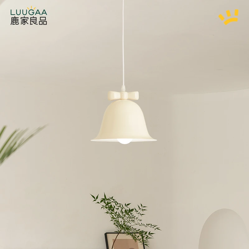 鹿家良品小铃铛床头吊灯法式奶油风创意个性艺术儿童房主卧室灯具