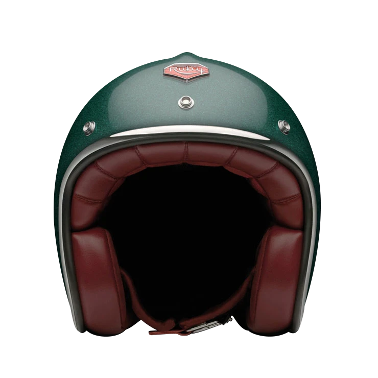 RUBY路比正品Ruby进口小羊皮3C认证复古安全碳纤维超轻半盔3/4盔/