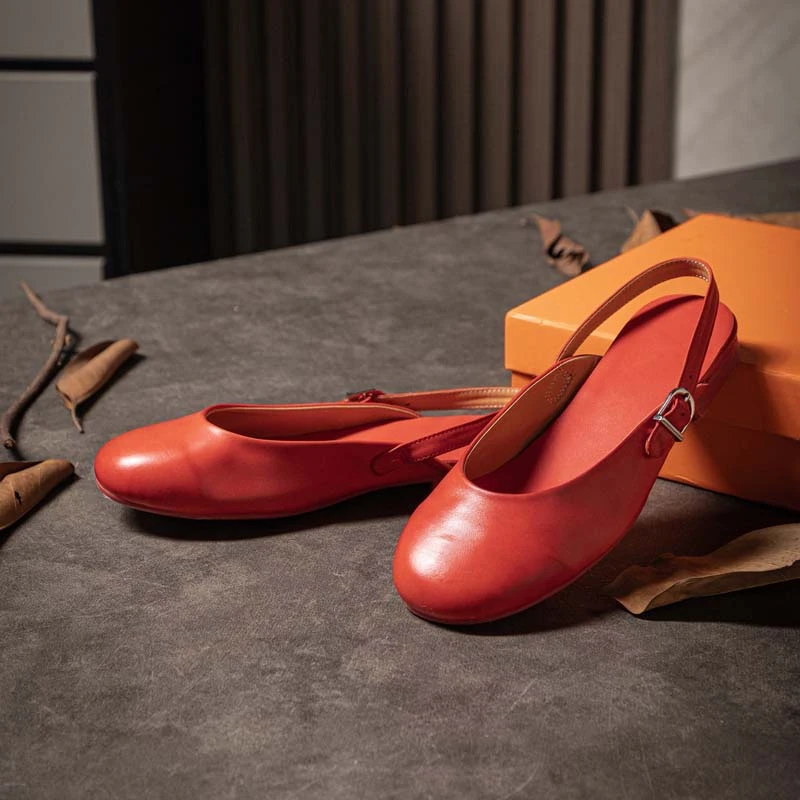 油蜡马皮手工复古夏季包头凉鞋平底百搭软底舒适圆头单鞋