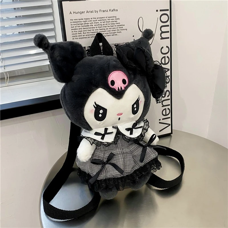 新款可爱暗黑库洛米公仔包包美乐蒂大玩偶毕业季生日女礼物双肩包