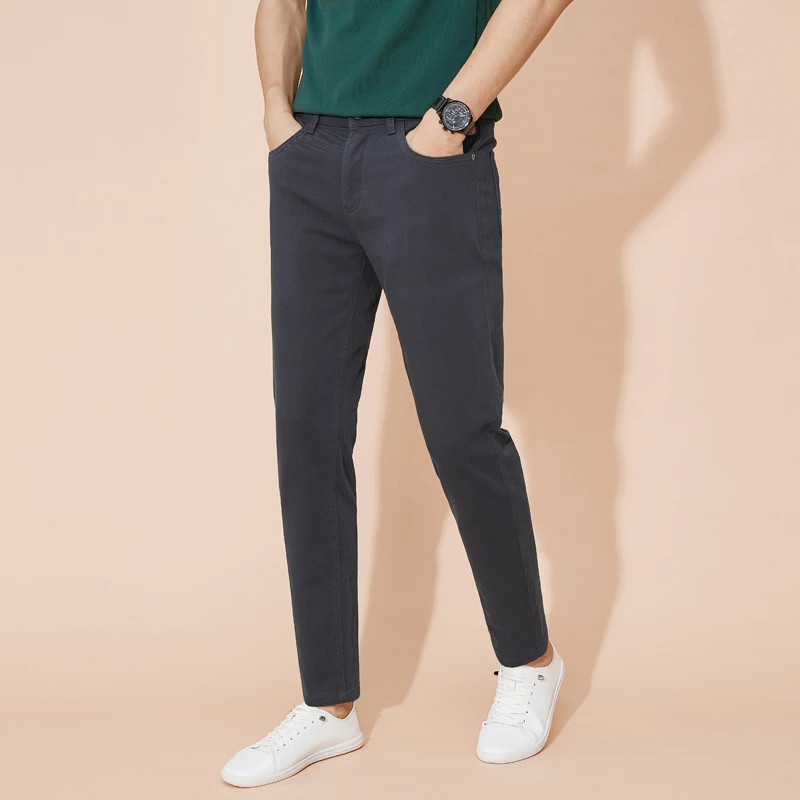 高弹裤子男秋冬修身小脚休闲裤韩版潮流松紧腰长裤显瘦百搭锥形裤