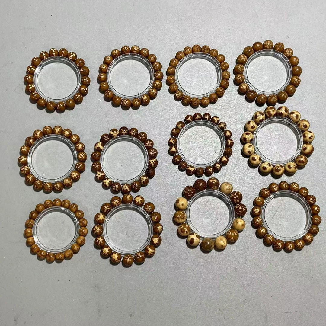 B73紫金鼠熊猫眼火焰纹 圆珠手串 （天然材质底色花纹多样发其一）