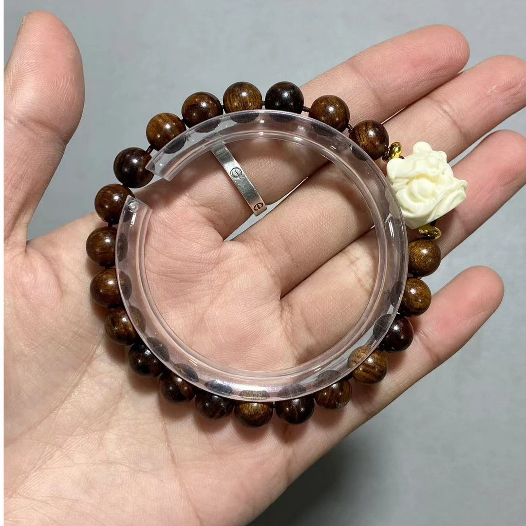 B63花梨圆珠卡0.8单圈醒狮款小尺寸手串