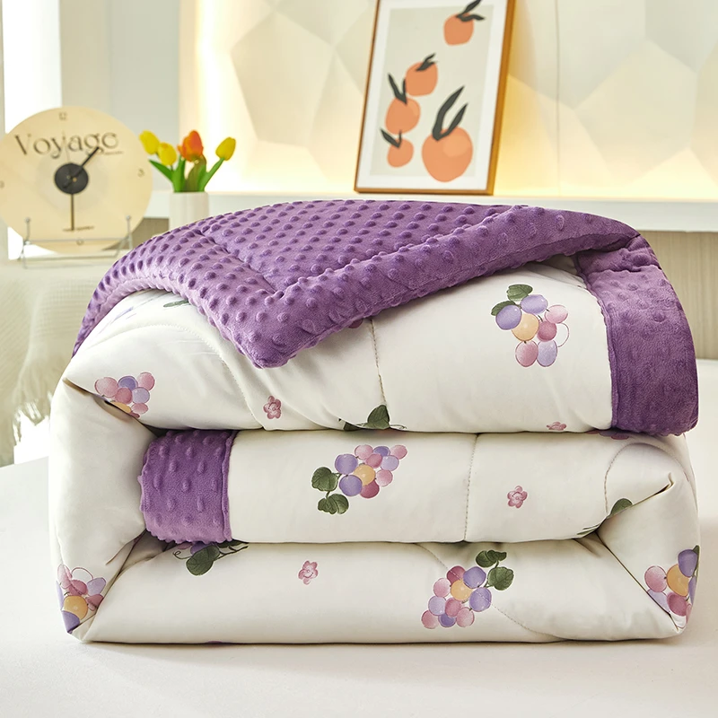 2024新款水洗棉豆豆被空调夏被春秋被加厚冬被豆豆绒被子被芯单人