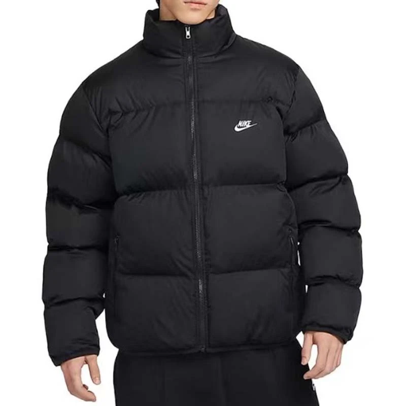 NIKE 耐克男装纯色保暖防风运动棉服宽松立领外套 FB7369-010