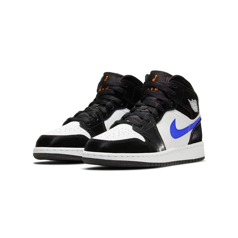 Air Jordan 1 AJ1黑白蓝熊猫小闪电反光中帮鞋554725-084