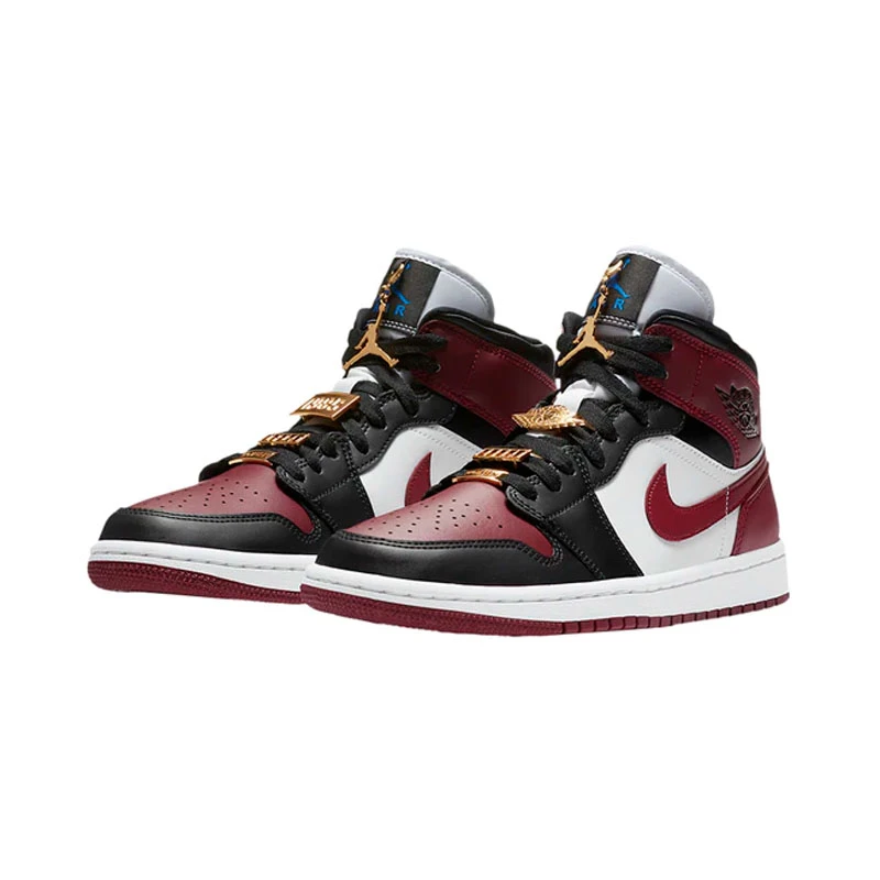 Air Jordan1 Mid AJ1 黑红白 金属飞翼 男女款 篮球鞋 CZ4385-016