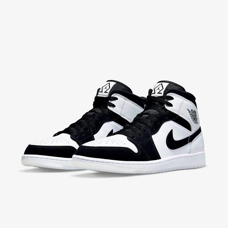AirJordan1MidAJ1钻石熊猫运动篮球男鞋中帮休闲篮球鞋DH6933-100