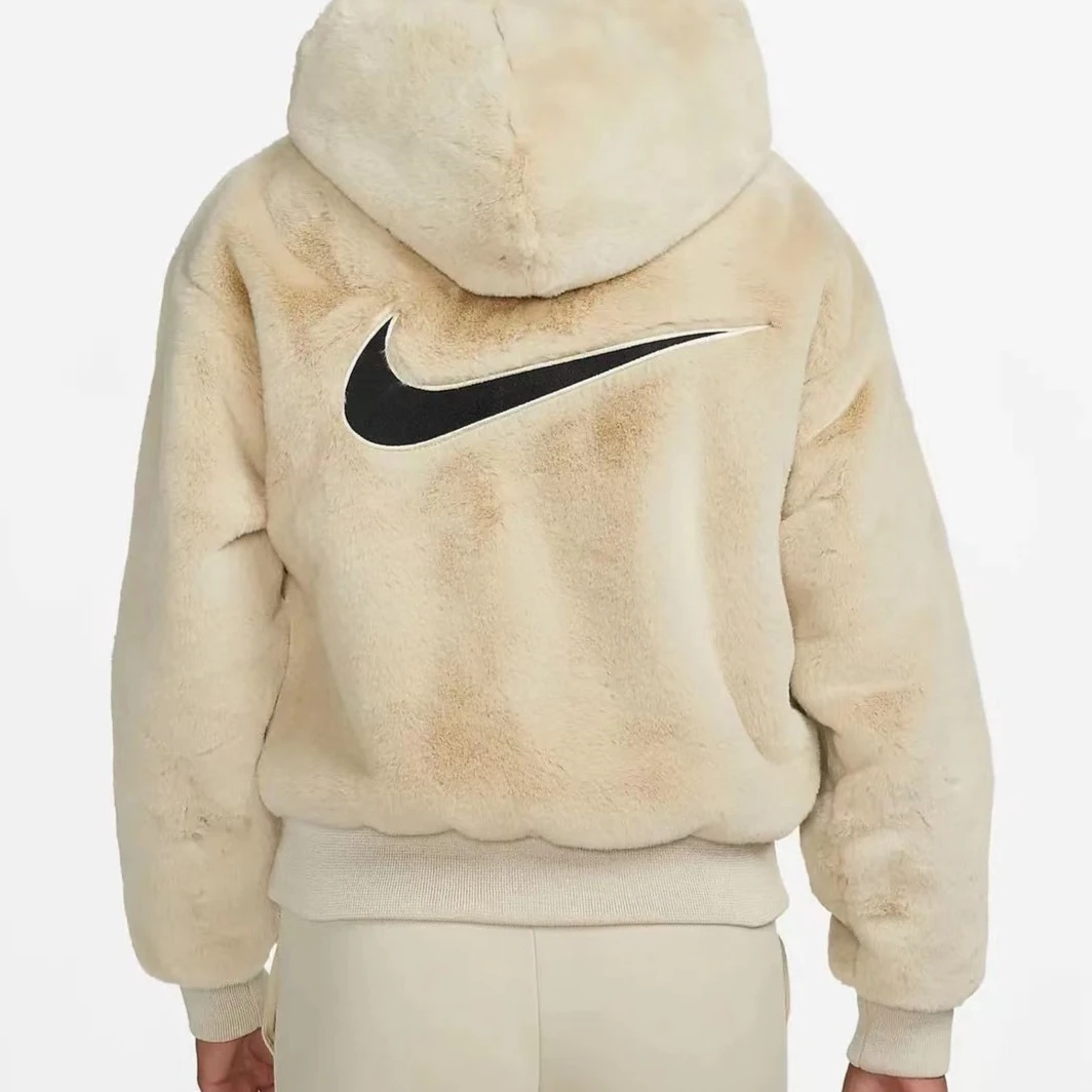 耐克Nike休闲连帽保暖羊羔绒夹克外套加厚DV7064-206/DD5117-206