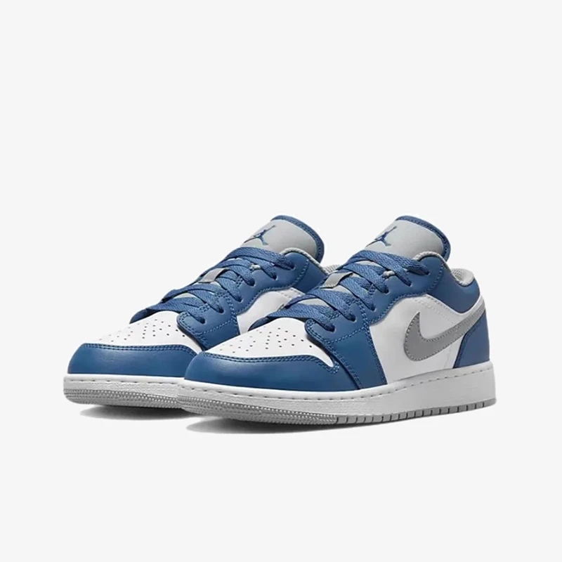 Air Jordan 1 Low GS AJ1白蓝灰 女款 低帮休闲篮球鞋 553560-412