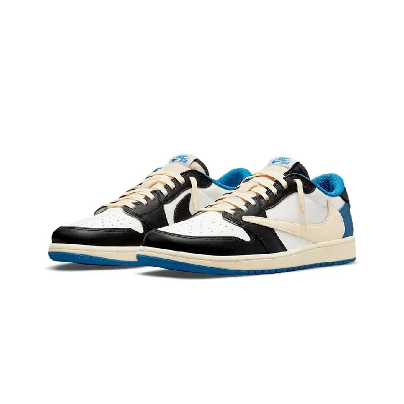 Air Jordan 1 Low 倒钩2.0三方联名闪电白蓝黑篮球鞋 DM7866-140