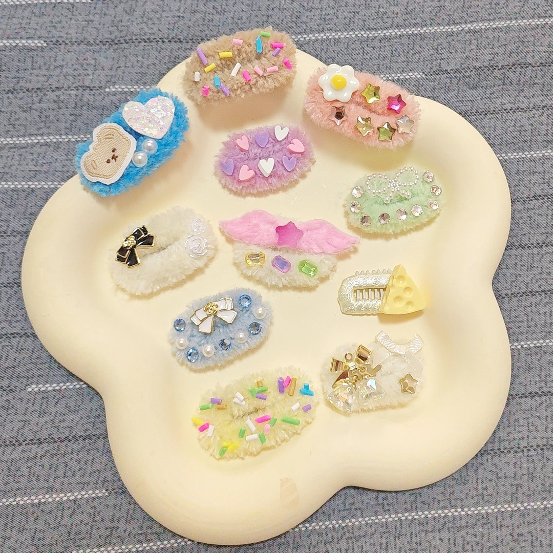 毛毛虫系列绒毛发卡通用头花头饰进口不锈钢bb夹马尔济斯约克夏