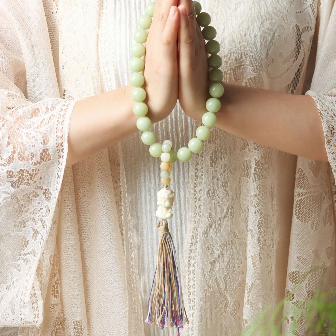 【青青子衿】双圈手持女生文玩绕指柔菩提根手串念珠佛珠