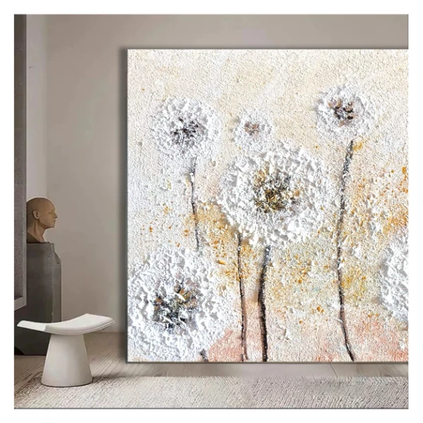 纯手绘现代轻奢风格精品厚肌理装饰画纯手工制作价值