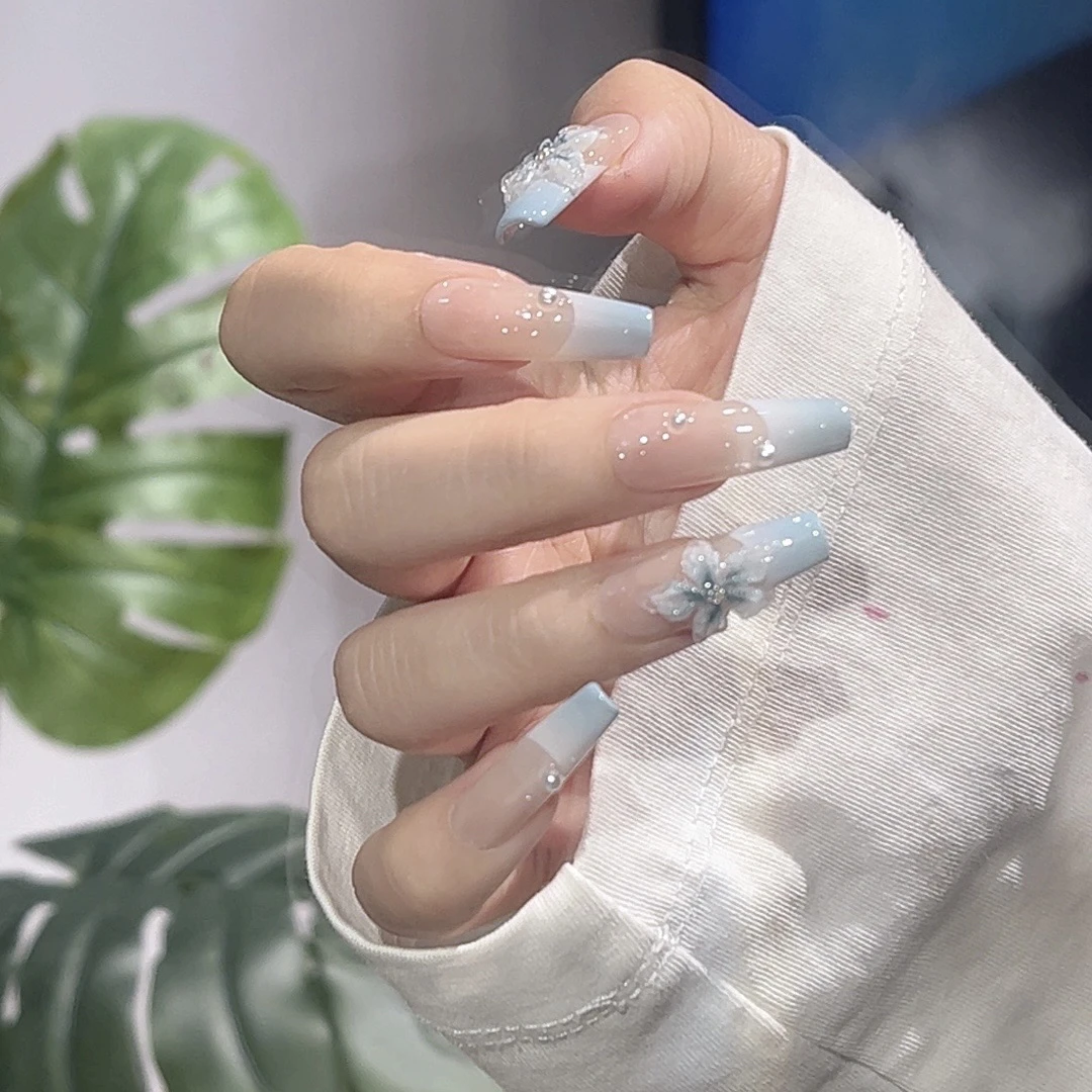 【蓝莲花】纯手工可拆卸穿戴甲10片