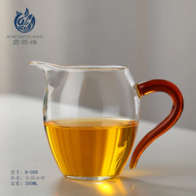 鑫凤祥晶钻耐热公道杯红钻墨钻绿钻纯手工大容量圆形分茶器分酒器