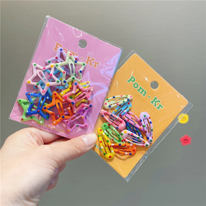 多巴胺彩色星星小发夹女新款侧边刘海夹发卡儿童bb夹碎发夹子头饰