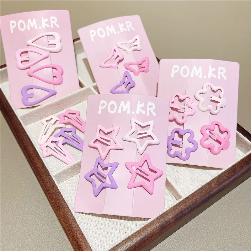 儿童发饰少女多巴胺发夹宝宝边夹女孩碎发刘海夹粉色系发卡头饰品