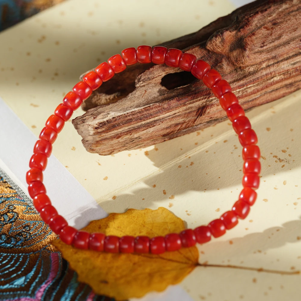 【任厂长】4.5mm+南红火焰纹直切手串（MBB1116）