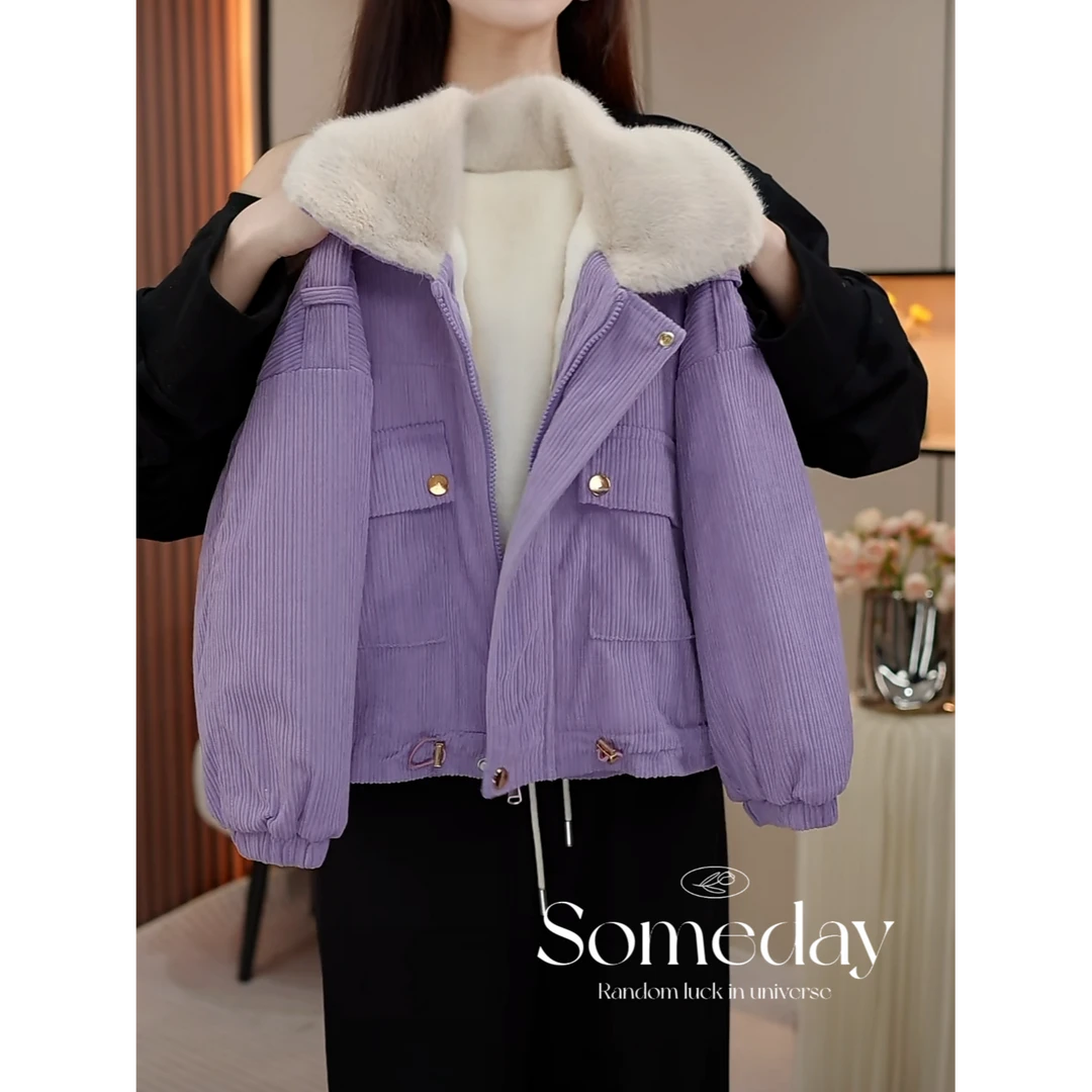 现货-女童冬季外套韩版2024新款洋气加绒加厚上衣