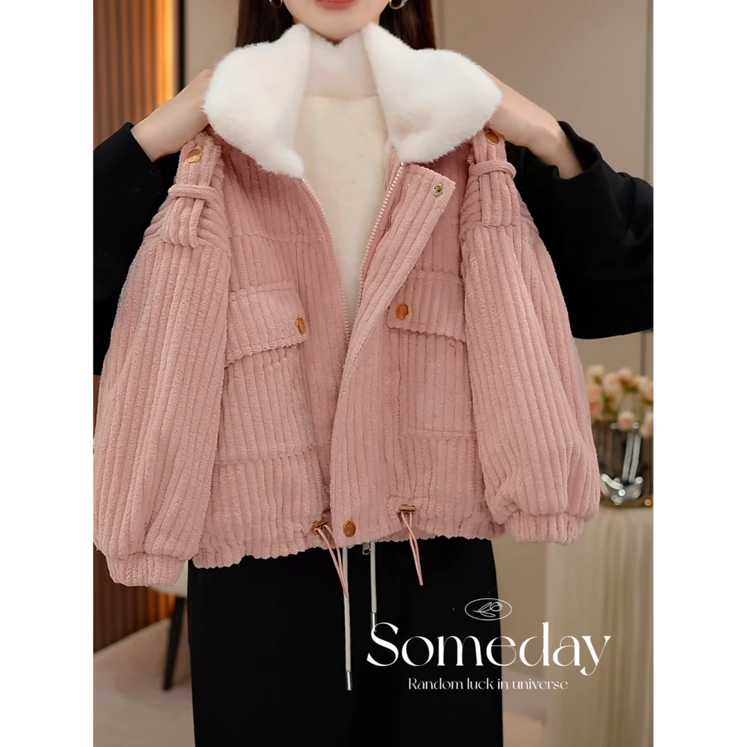 现货-女童冬装外套韩版2024新款洋气加厚上衣