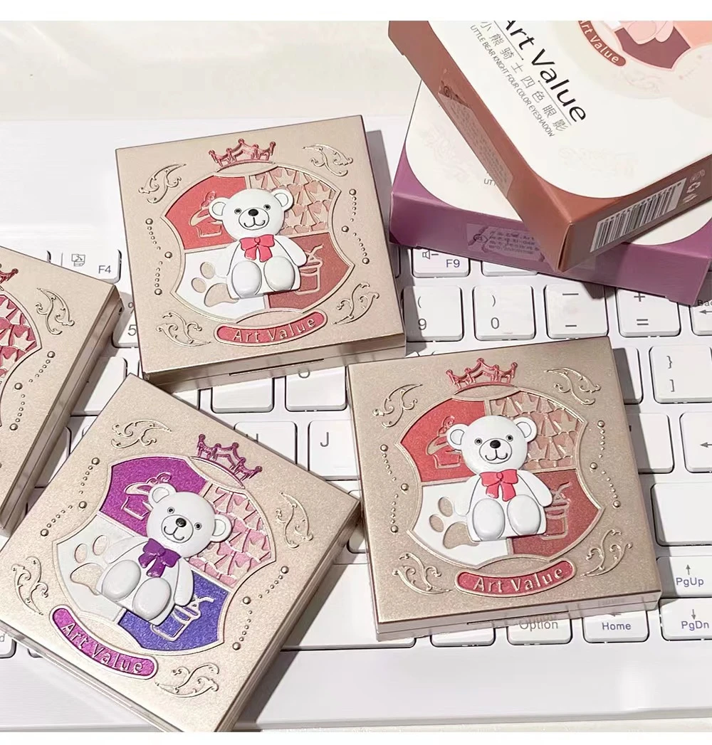 小熊骑士四色眼影盘便携