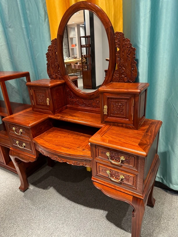 【刺猬紫檀梳妆台】2件套