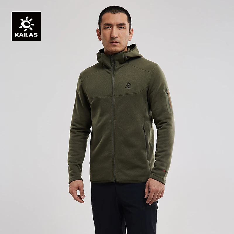 KAILAS凯乐石POLARTEC POWER STRETCH PRO抓绒衣男连帽开衫外套