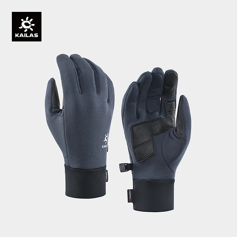 凯乐石Polartec弹力抓绒手套耐磨止滑可触屏户外骑行男款保暖手套