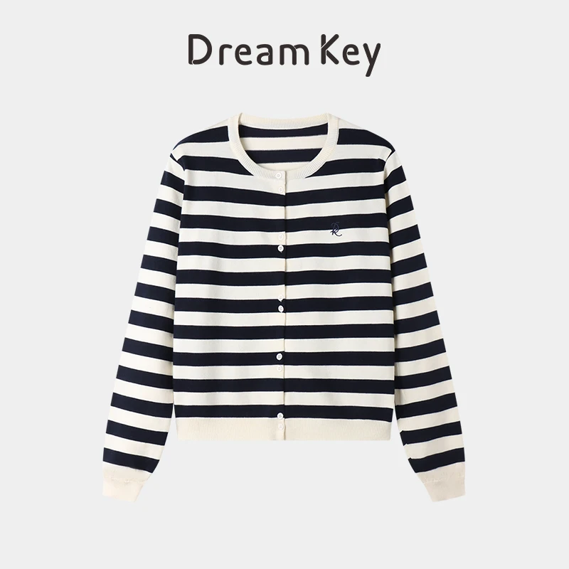 条纹开衫休闲宽松显瘦经典百搭秋冬上衣7261长袖