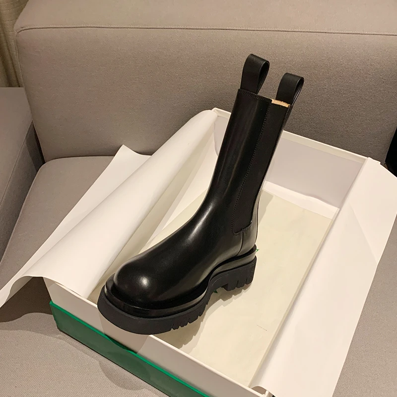 马丁靴女2024年新款英伦风短靴春秋单靴烟筒厚底切尔西靴子