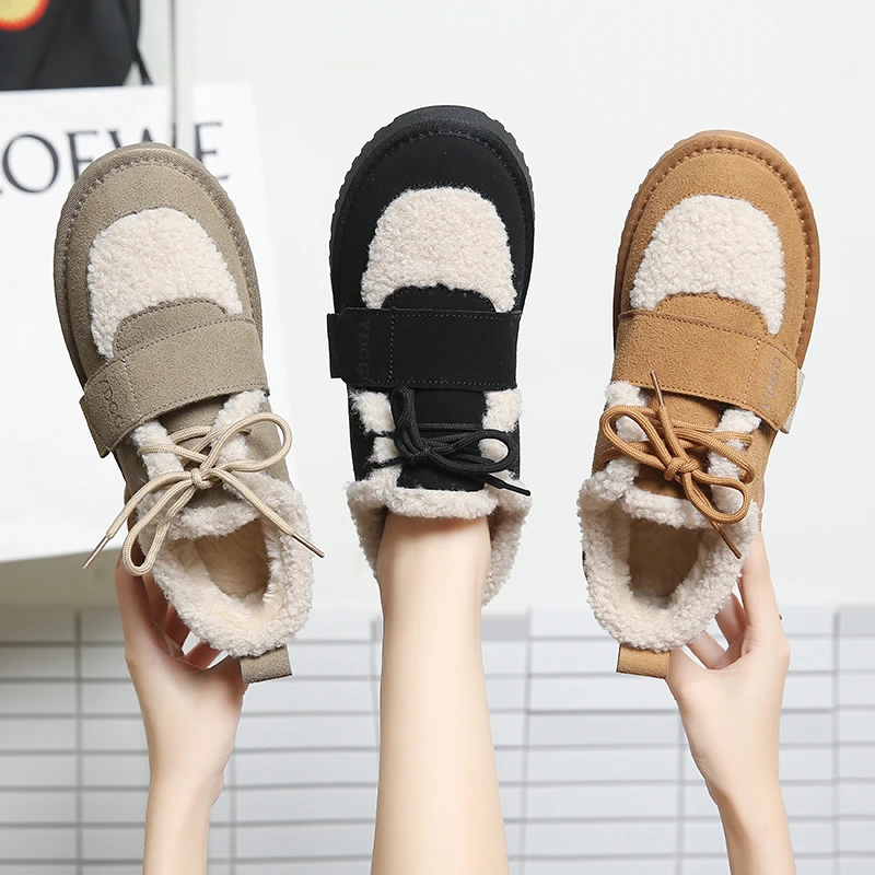 回力瑞雪地靴女冬季2023新款加绒加厚毛毛鞋厚底防滑保暖面包棉鞋